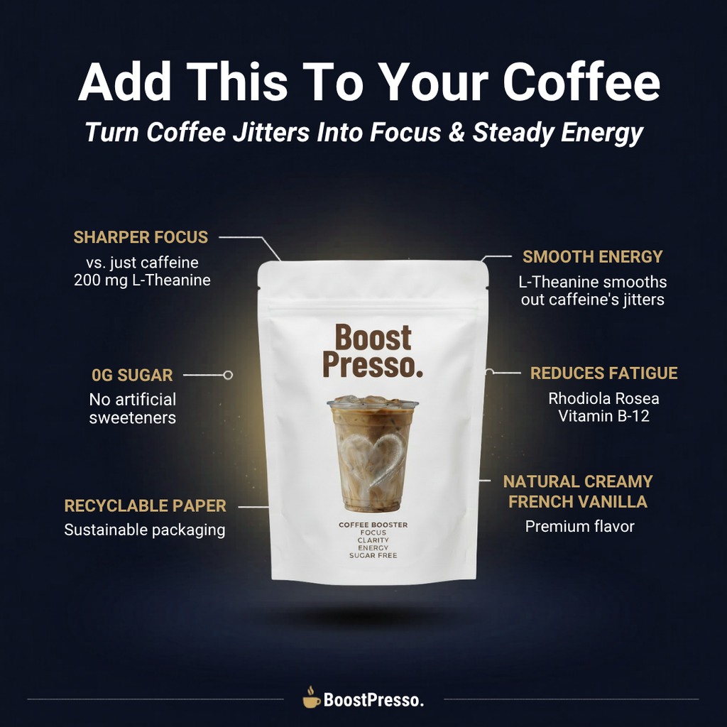 Coffee Booster Enriched With L-Theanine For Calm Focus & Crash-Free Energy